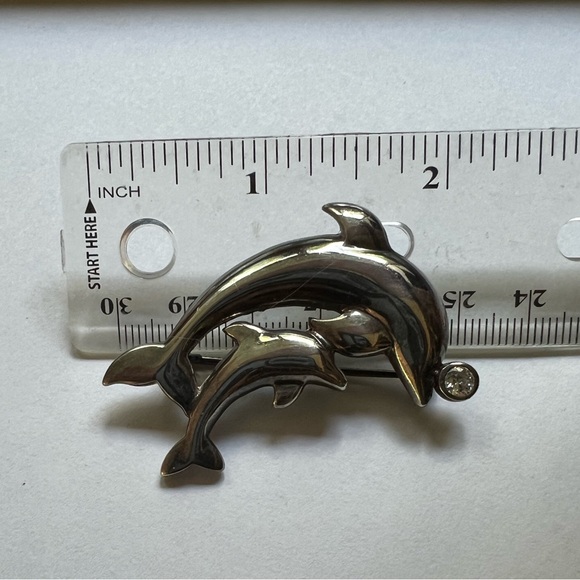 Sterling Silver Dolphin Brooch - Picture 7 of 7